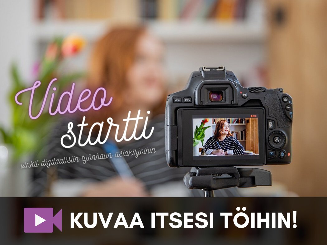 VideoStartti valmennus - vahvistusta ja vinkkejä videohaastatteluun ja videoesittelyyn alkaa 6.4. Kajaanissa! 📢

Viiden päivän intensiivivalmennus vahvistaa esiintymistaitoja videolla ja vähentää linssipelkoa!  

Kiinnostaako?👉HAE NYT!

 #kajaani #kainuu #työnhaku #videocv