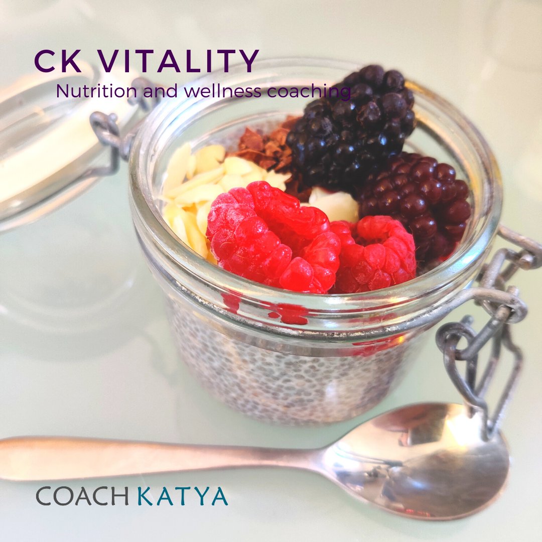 Quick, easy #breakfast or #snack to go. Perfect for busy bees.
Overnight chia seeds for 1
Chia seeds 2 tbsp (1/8 c.)
Milk (any) 1/2 c.

Stir milk & seeds, cover & refrigerate 1 hr-5 days.
To serve, stir & top to taste (e.g. berries, almonds & cacao nibs)
#thisiswhatieat #foodie