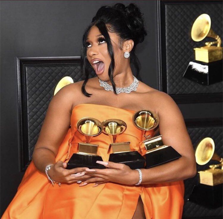 PauseHerTweets's tweet photo. Megan Thee Stallion aka Megan Thee Winner!

Congratulations @theestallion on your three #grammys wins 🏆🏆🏆 https://t.co/FwBE8pkXUp