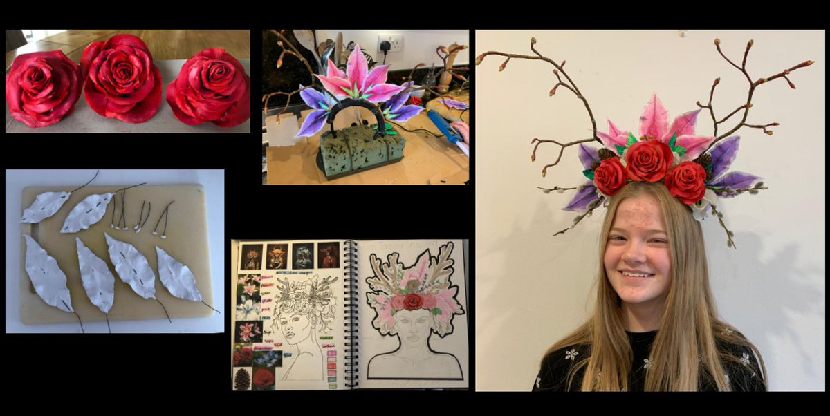 hccs1978's tweet image. GCSE Art: Emma in year 11 Going above &amp;amp; beyond expectations during lockdown by ‘bringing to life’ her headdress design inspired by photographer Tim Tadder &amp;amp; the Mexican festival - Day of the Dead #hccslearning