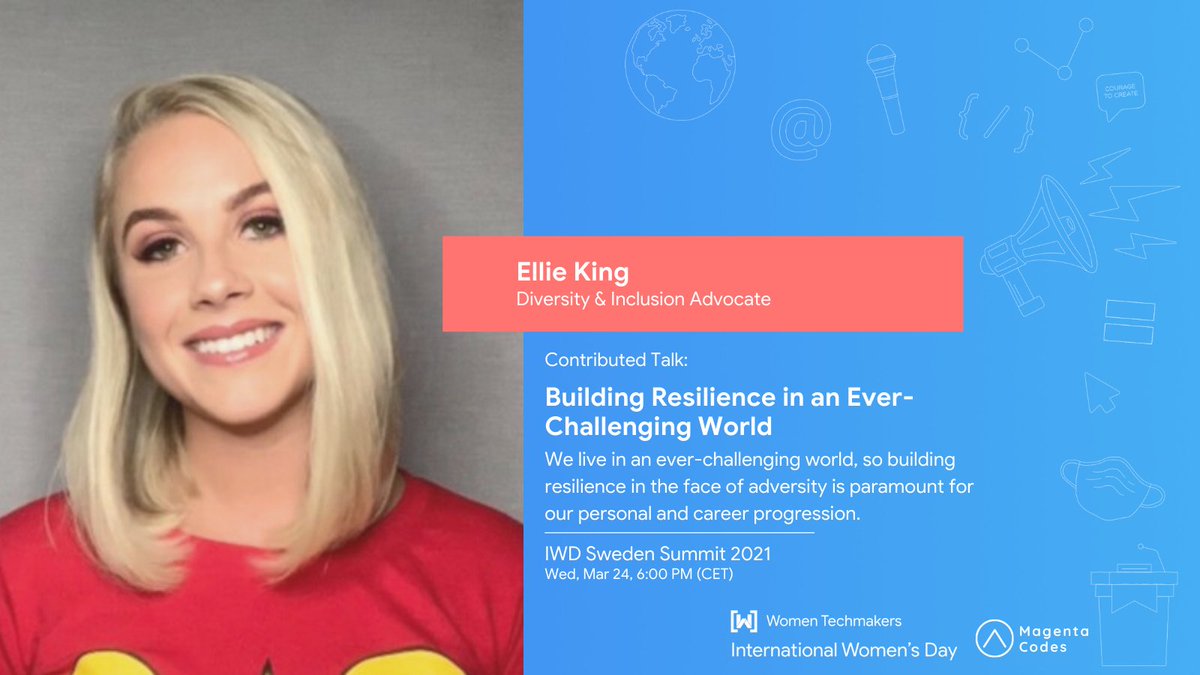 MagentaCodes's tweet photo. Women with #CourageToCreate💕!

💁🏼‍♀️Ellie @ekdiversitytech  has over 7 years of Technology recruitment experience actively supporting Scandinavian companies and helping to build a more ethical, and diverse culture.

👉RSVP NOW!  https://t.co/N1pmtdOCRB @WomenTechmakers 
@googledevs https://t.co/GXC42wKk3Q