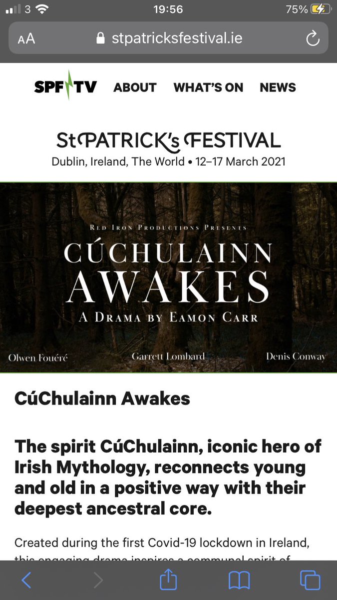 RedIron16's tweet photo. The day is finally upon us. #CúChulainnAwakes will be aired on #SPFTV at 12:30, make sure to tune in and for those who can’t it’ll be available on demand here https://t.co/qmUW8MliHi #StPatricksFestival https://t.co/ZwGntxBcGC