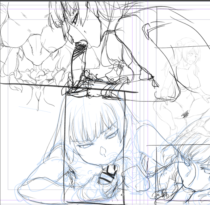 コマのはるか外まで描かないと上手く描けないマン参上! 