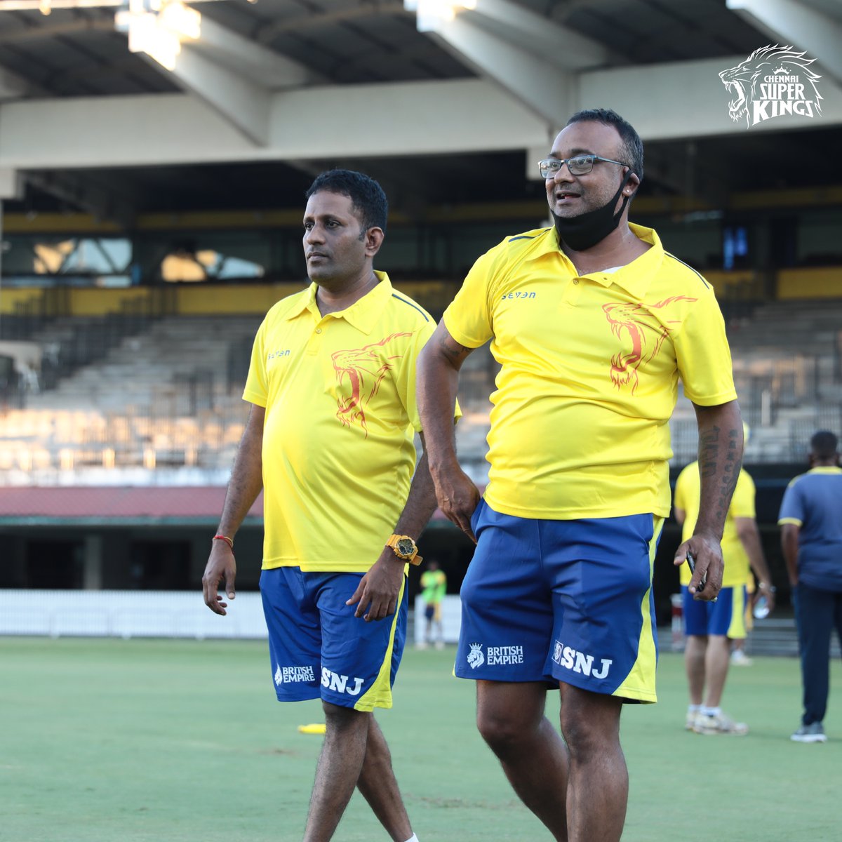 ChennaiIPL's tweet photo. Roar whistles for our super support staff for lending a paw 🐾 when needed the most to keep the lions in top form! #WhistlePodu #Yellove 💛🦁 https://t.co/7XpWgcqDY3