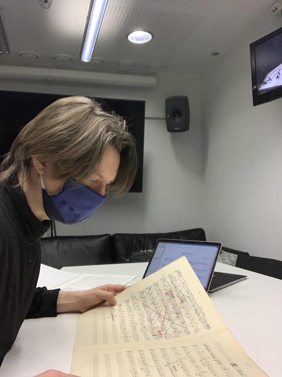 Continuing my research with the original performance materials of Leevi Madetoja's first symphony Op. 29 from 1916, thanks to the generous assistance of the Helsinki Philharmonic orchestra library. #leevimadetoja #madetoja #musicology #manuscripts #criticaledition https://t.co/1sk5v8H2QO