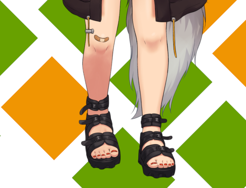 「ぶいちゅっばじゃないけどわしの足? 」|＜れこ🐺のイラスト