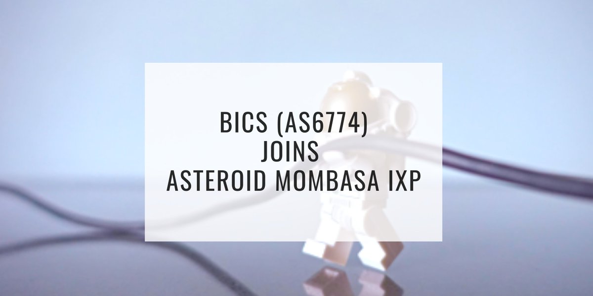 AsteroidHQ's tweet image. New peer alert! We welcome @BICS_SA (AS6774) at Asteroid Mombasa IXP.

Welcome BICS and happy peering!

#ixps #peering #interconnection #kenya