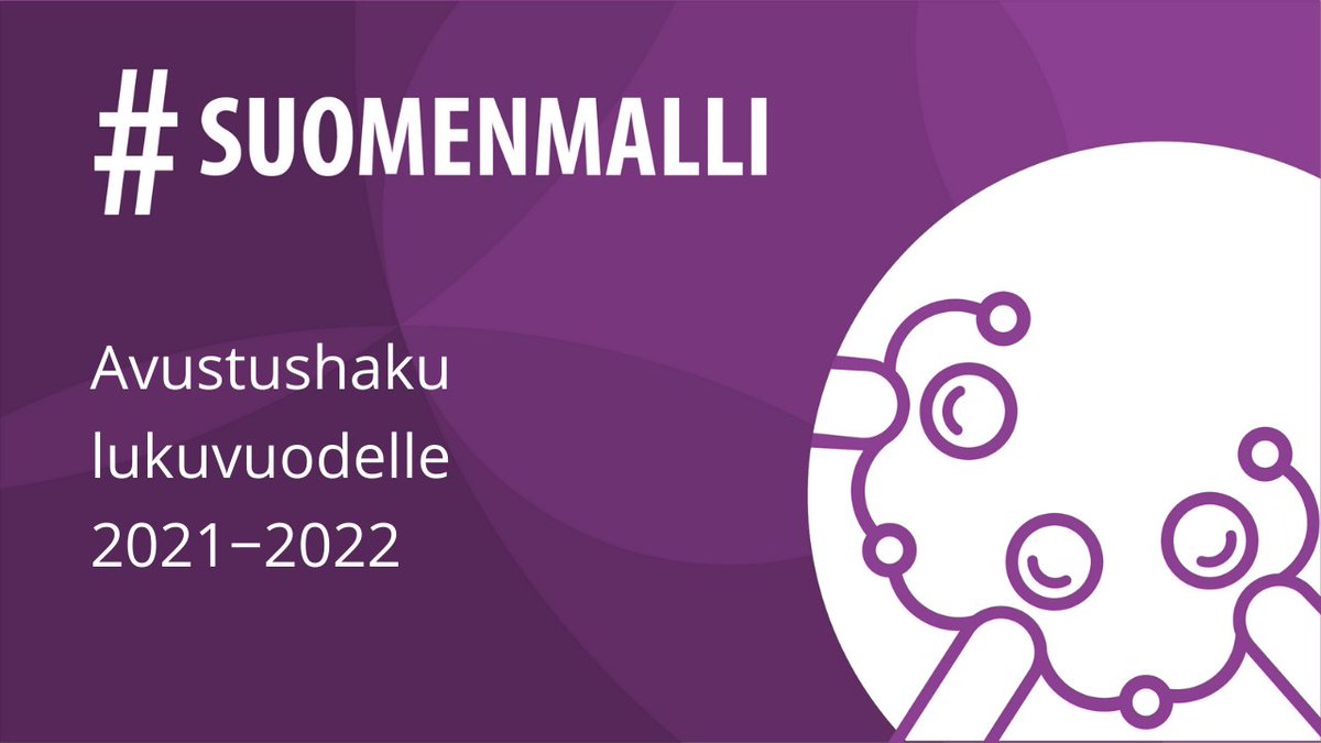 Avustushaku harrastamisen Suomen mallin toteuttamiseen lukuvuonna 2021−2022 on nyt käynnissä. Hakuaika päättyy 15. huhtikuuta.

🎨 minedu.fi/-/harrastamise…

#SuomenMalli #lapset #nuoret