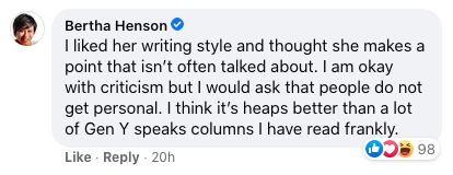 sharanvkaur's tweet photo. and for a journalism prof to say she thought this piece was "heaps better than other Gen Y columns"?? 

madam needs to take several seats. https://t.co/JCS2lxq911