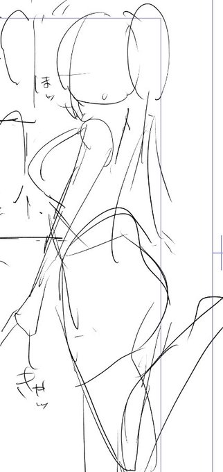 この世で自分しか見ないネームのネームの時の絵。この時点で自分では完成形が見えているので「かわいい〜!」ってなってる✌️ 