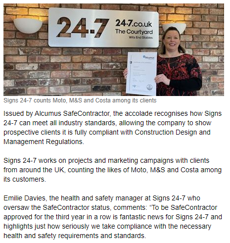 Here at Signs 24-7 safety is a HUGE priority for all of our team! 

Want to read the full article? Take a look at the link below! 👇 

signlink.co.uk/News/Industry/…

#signage #installation #healthandsafety #safecontractor #pressrelease