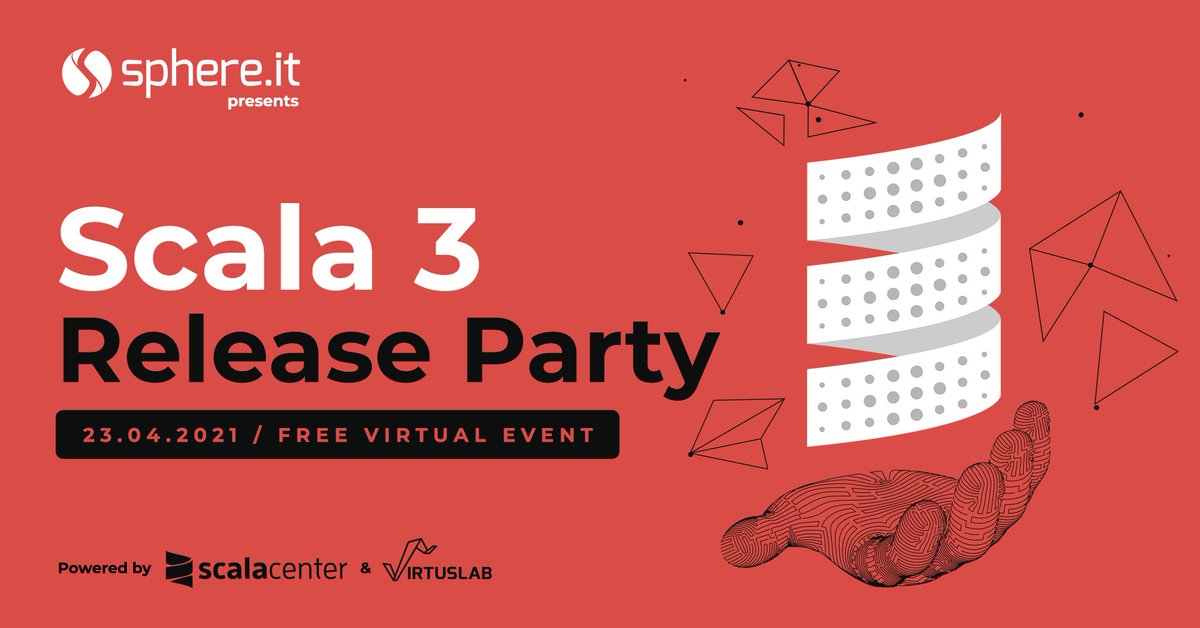sphere_it_'s tweet image. Calling all @scala_lang enthusiasts! 🥁The long-awaited premiere is here: #Scala 3 is becoming a reality. Now join us at the Scala 3 Release Party proudly crafted by sphere.it & Scala Center to celebrate this major moment!
Sign in here ☞ scala3party.sphere.it