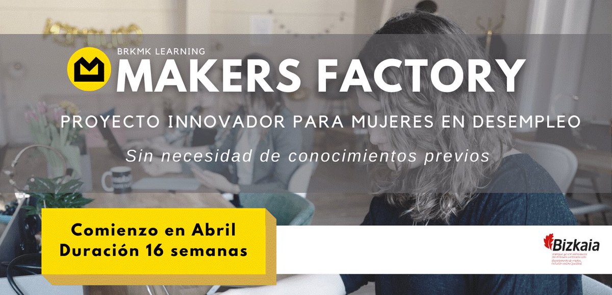 AMPLIAMOS PLAZO DE INSCRIPCION
Si eres mujer y estas desempleada, no pierdas la oportunidad de aprender el lenguaje de programación #phyton
Subencionado por <a href="/BizkaiaEmprende/">BizkaiaEmprende</a>