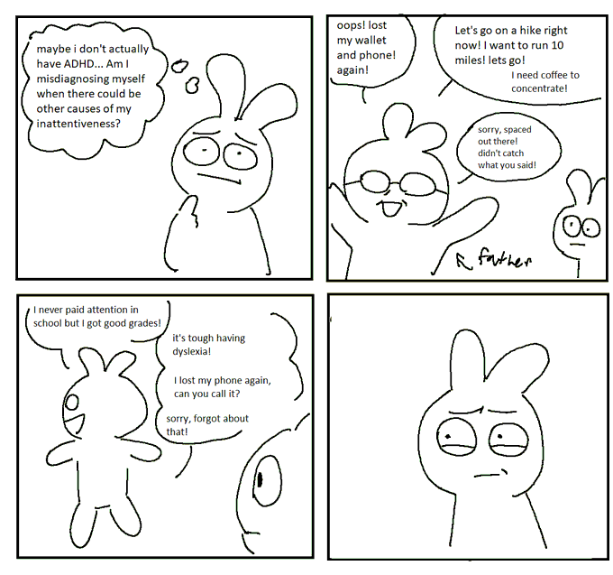 is this too specific to be a Relatable ADHD Comic? Anyways i wonder if psychiatrists run two-for-one diagnosing specials 