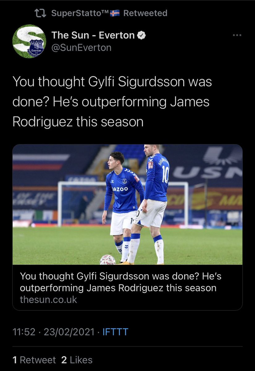 26andcaptain's tweet photo. @StattoSuper Yeah man I read this, you can’t talk about broken records Sigurdsson is the worst player to ever play in the premier league and all you do is chat about him https://t.co/nu6nWsBkWq