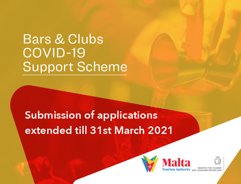 L-applikazzjoni għal iskema t’għajnuna b’risq il-barijiet u l-każini ser tiġi estiża sal-31 ta’ Marzu, 2021.

Għal aktar tagħrif dwar l-iskema l-applikant jista’ jidhol f'dan il-link bit.ly/Bcscheme, jibgħat fuq bcscheme@visitmalta.com jew jagħmel appuntament fuq 22915000