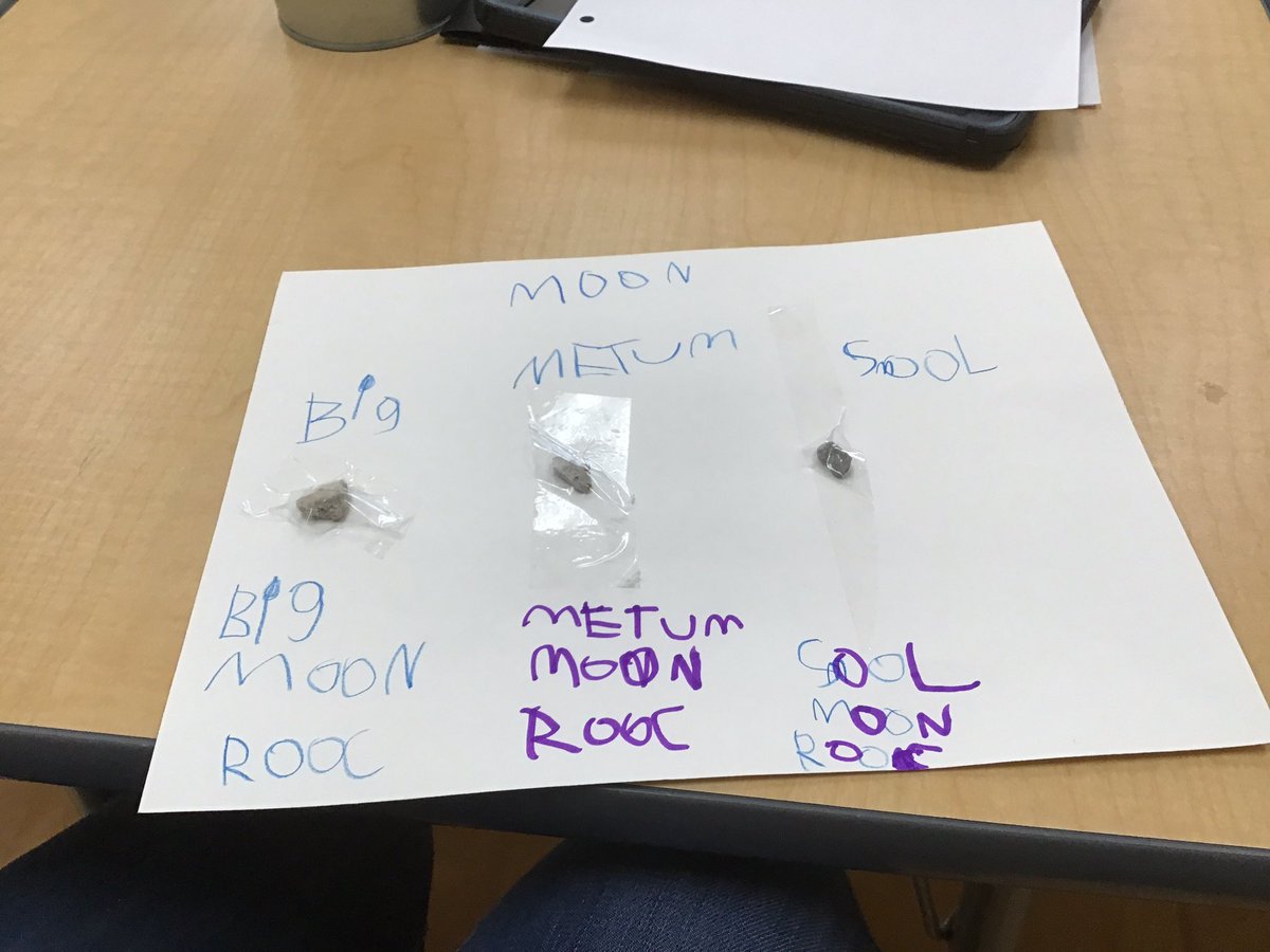 grade3vsps's tweet photo. Does anyone know what kind of rock this is? “I found it outside during morning recess. I think it’s a Moon Rock. I read a book about rocks but I can’t find this one in it.”#rocks #kindergarten #yrdsb https://t.co/qJ7205mnTi