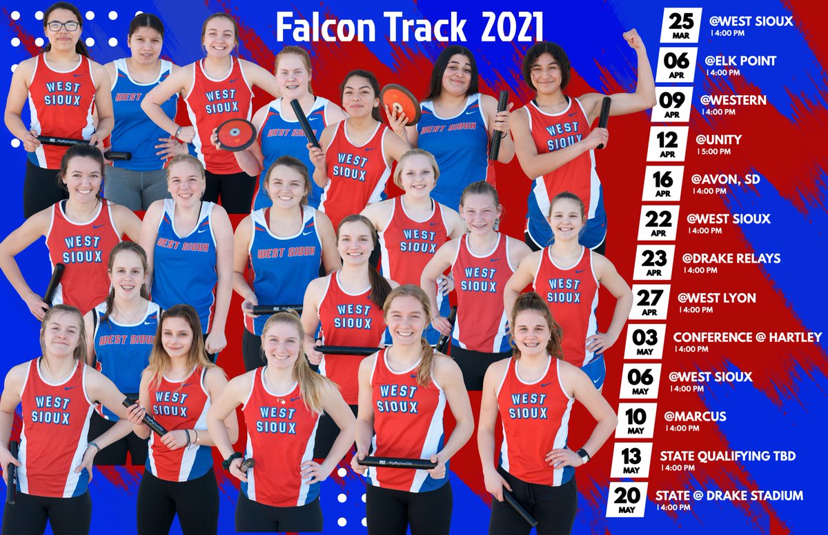 WestSiouxTrack's tweet photo. Girls Schedule. Some girls were missing. I'll add them later. Contact Coach Hoegh or Coach DeJong to buy. #FalconTrack https://t.co/weH1lpatwd