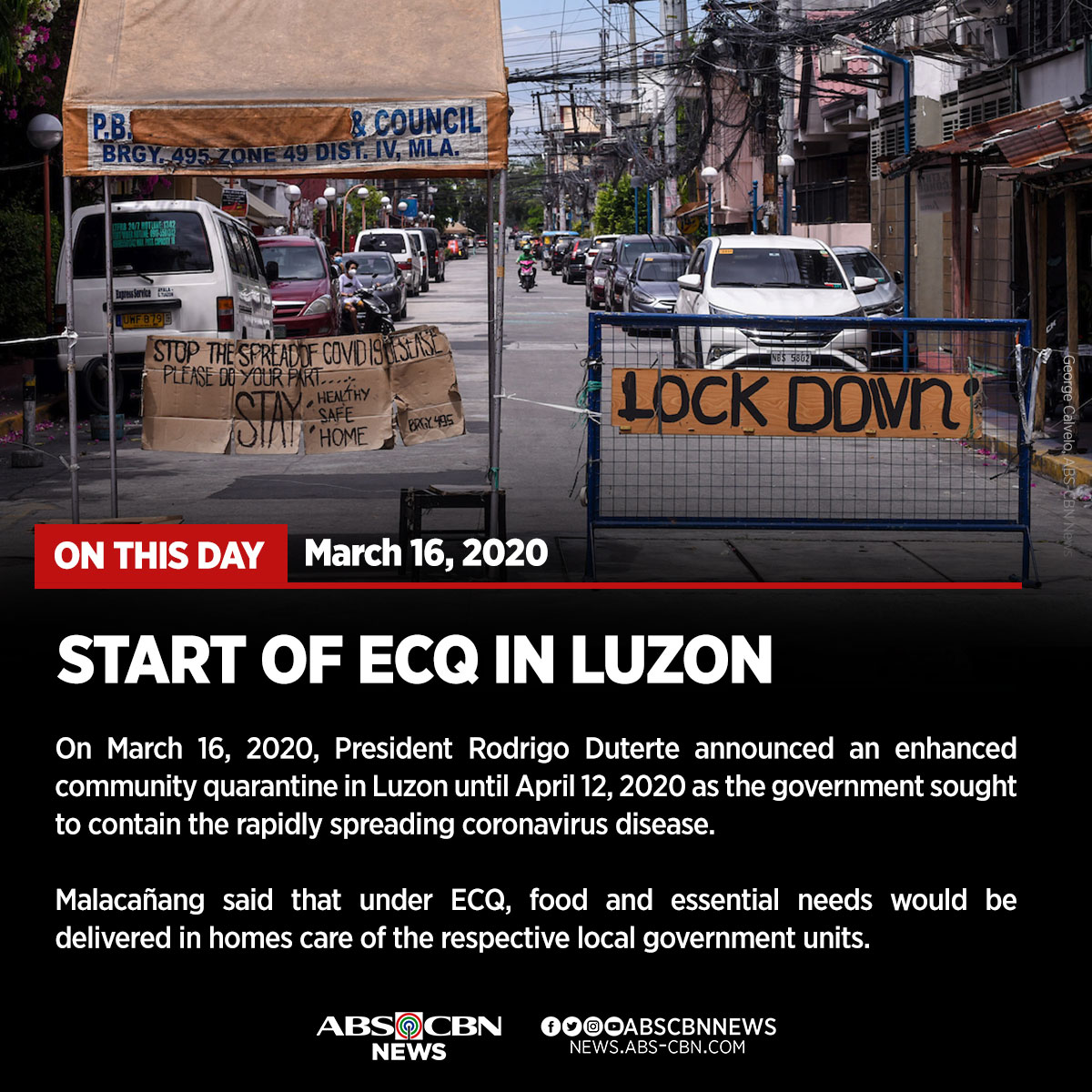ABSCBNNews's tweet photo. Isinailalim sa enhanced community quarantine ang Luzon noong Marso 16, 2020 para pigilan ang pagkalat ng COVID-19. 

BASAHIN ang mga kaugnay na ulat: https://t.co/vY4qULLSMi https://t.co/H7LyDq7rLP