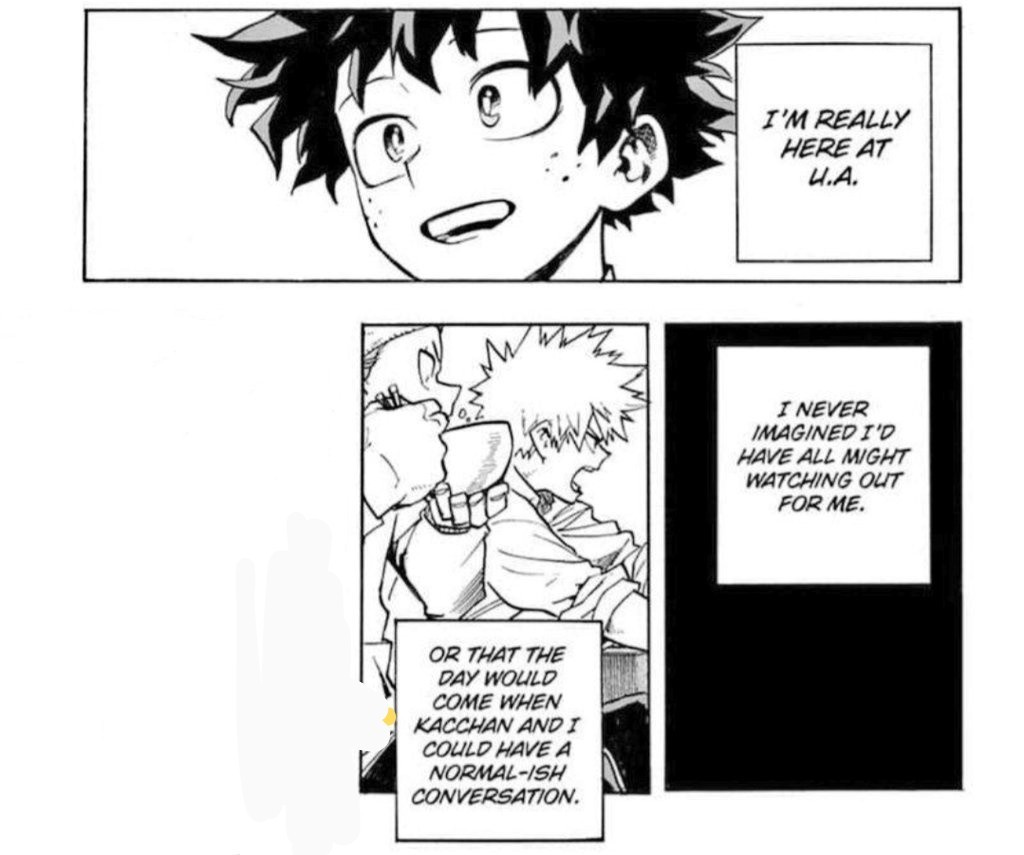 Extras:Izuku feeling blessed because he's finally about to have normal-ish conversations with Katsuki