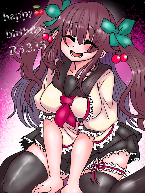#花京院ちえり生誕祭 
#ちぇり絵
#花京院ちえり 
ちえりちゃん誕生日おめでとう????
いつも色んなことをたくさん考えてたくさんの楽しい時間を本当にありがとう!これからもずっとずっと大好きです!これからも、ちえりちゃんはかわいいなぁ!!!!????? 
