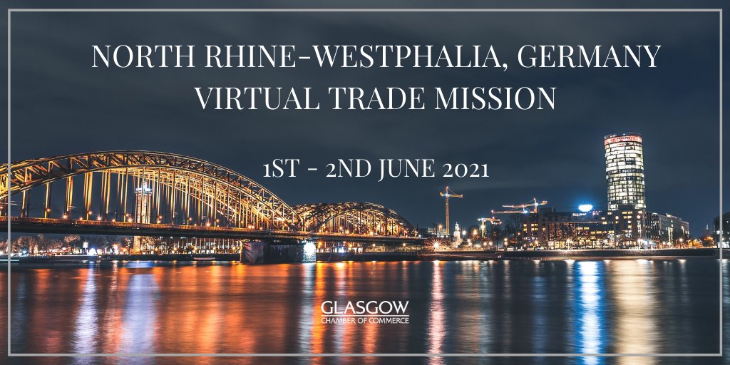 EdinTradeClub's tweet photo. This June, join @Glasgow_Chamber for a virtual trade mission to the region of North Rhine-Westphalia, Germany. Delegates will take part in market awareness &amp; group sector specific sessions, as well as individual meetings. Find out more > https://t.co/sSHNRzzOhy https://t.co/imUFLUkJZO