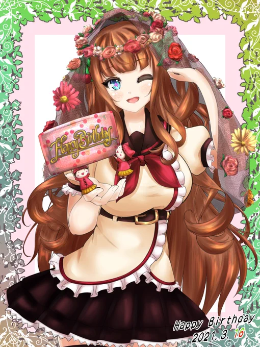 ちえりちゃんお誕生日おめでとうございます????
いつもかわいくて明るい笑顔に元気をもらってます。今年もこれまで以上に素敵なことがたくさん訪れることを願っております

 #花京院ちえり 
 #ちぇり絵
 #花京院ちえり生誕祭 
