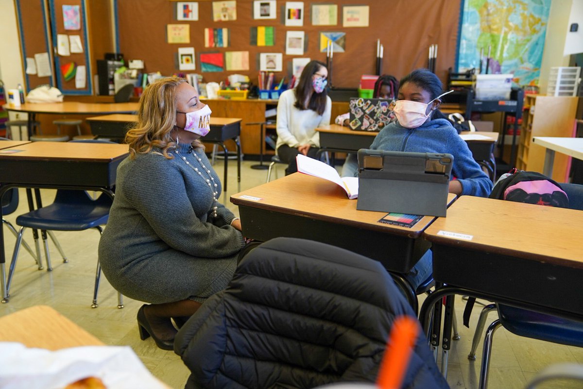 On her first day leading our schools, PS 15 #inBrooklyn warmly welcomed new <a href="/DOEChancellor/">Chancellor Melissa Aviles-Ramos</a> Meisha Porter! Thank you to Principal Cavanagh, 5th graders Annabri, Maliyah, and all the students and staff for showing the incredible learning going on, both in-person and remote.