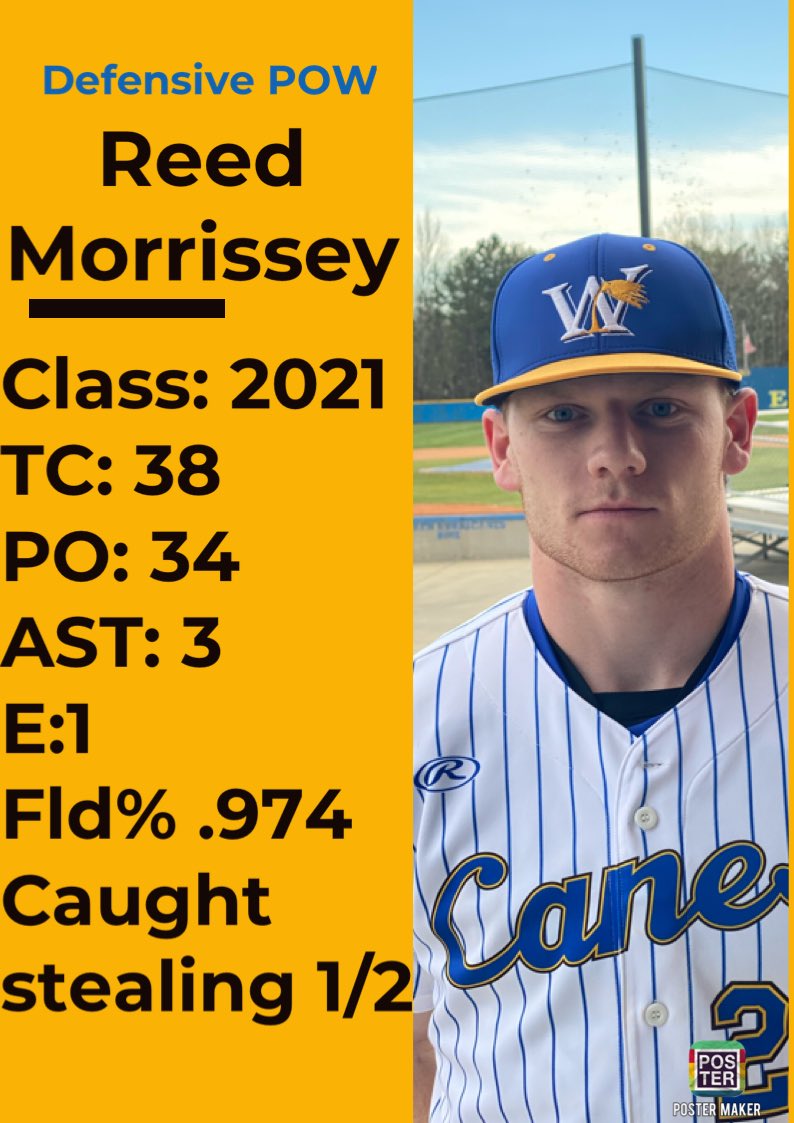 wrenhsbaseball's tweet photo. Player of week! #1 https://t.co/195DONvNt5