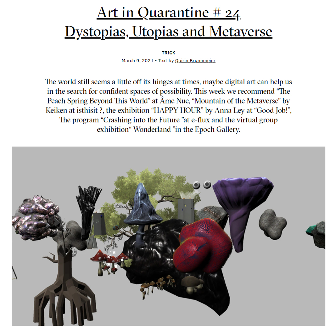 isthisitgallery's tweet photo. A write up of Mountain of the Metaverse, solo show by @_keiken_ is up on https://t.co/ahQ5KaXSX9, written by Quirin Brunnmeier.

Head to https://t.co/5z2LWdZVJc to read, or go to https://t.co/71M2S6iGL4 to experience the show.

The exhibition is supported by @ace_national. https://t.co/PShqav3vSf