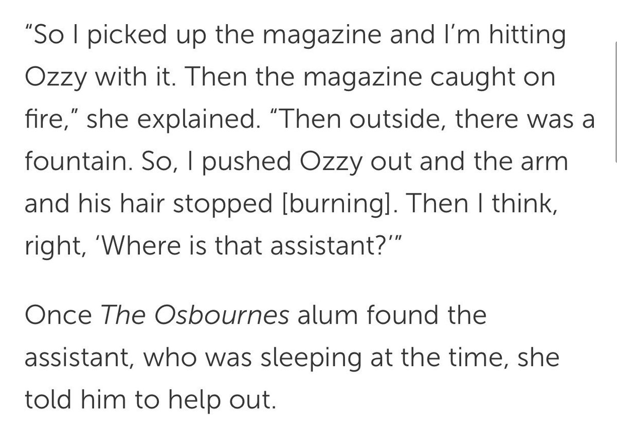 chris_notcapn's tweet photo. Sharon Osbourne sent an assistant into her burning home to save her paintings.  When the fire department came she took the oxygen off the assistant and put it on her dog. Then when the assistant didn’t find jokes about it funny, she fired them. https://t.co/4SXiHkMRYi