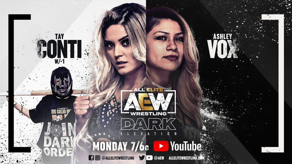 Be sure to catch @ashley__vox TONIGHT in action against @TayConti_ on the debut episode of #AEWDarkElevation! #ReelCatch 🎣