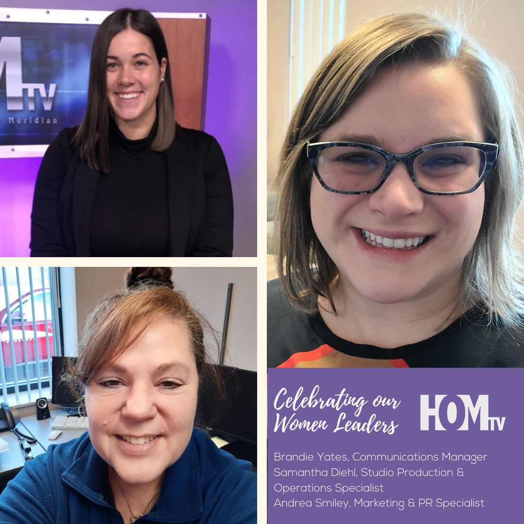HOMTV's tweet photo. In honor of #WomensHistoryMonth, today we celebrate the women leaders of #HOMTV and @meridiantwp's Communications Department. Congratulations to these three for their hard work &amp; dedication! Continue to follow us as we highlight more women leaders during the month. https://t.co/HxjakCDYDF
