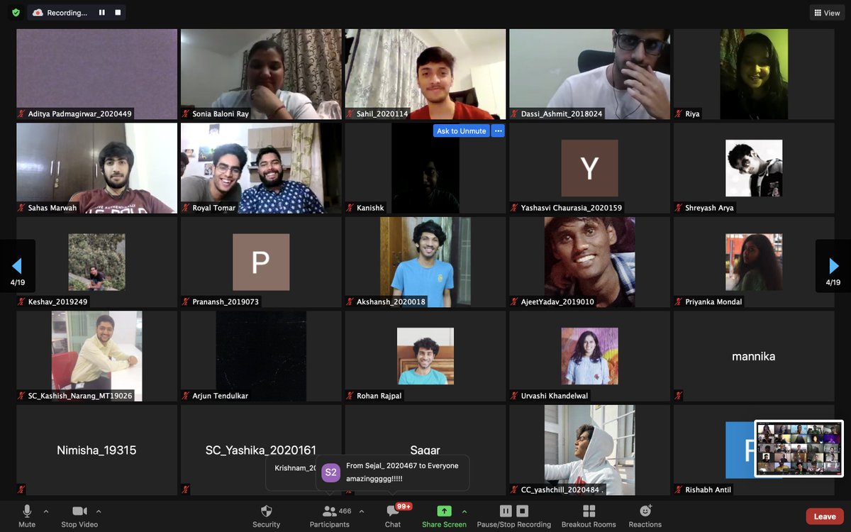 ponguru's tweet photo. 😍 performance by @AnuvJain as part of Cadence'21 500+ students on call 😯😯 #DeanGiri #CulturalCommitteeRocks #IIITDStudentsRock #CreatingMemoriesatIIITD \c @IIITDelhi https://t.co/V63IYMtQgq