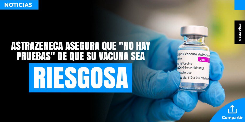 #ATENCIÓN La farmacéutica AstraZeneca asegura que "no hay pruebas" de que su vacuna contra el coronavirus provoque un incremento del riesgo de coágulos.

Lea la nota en ➡️ bit.ly/3ljx0Cv