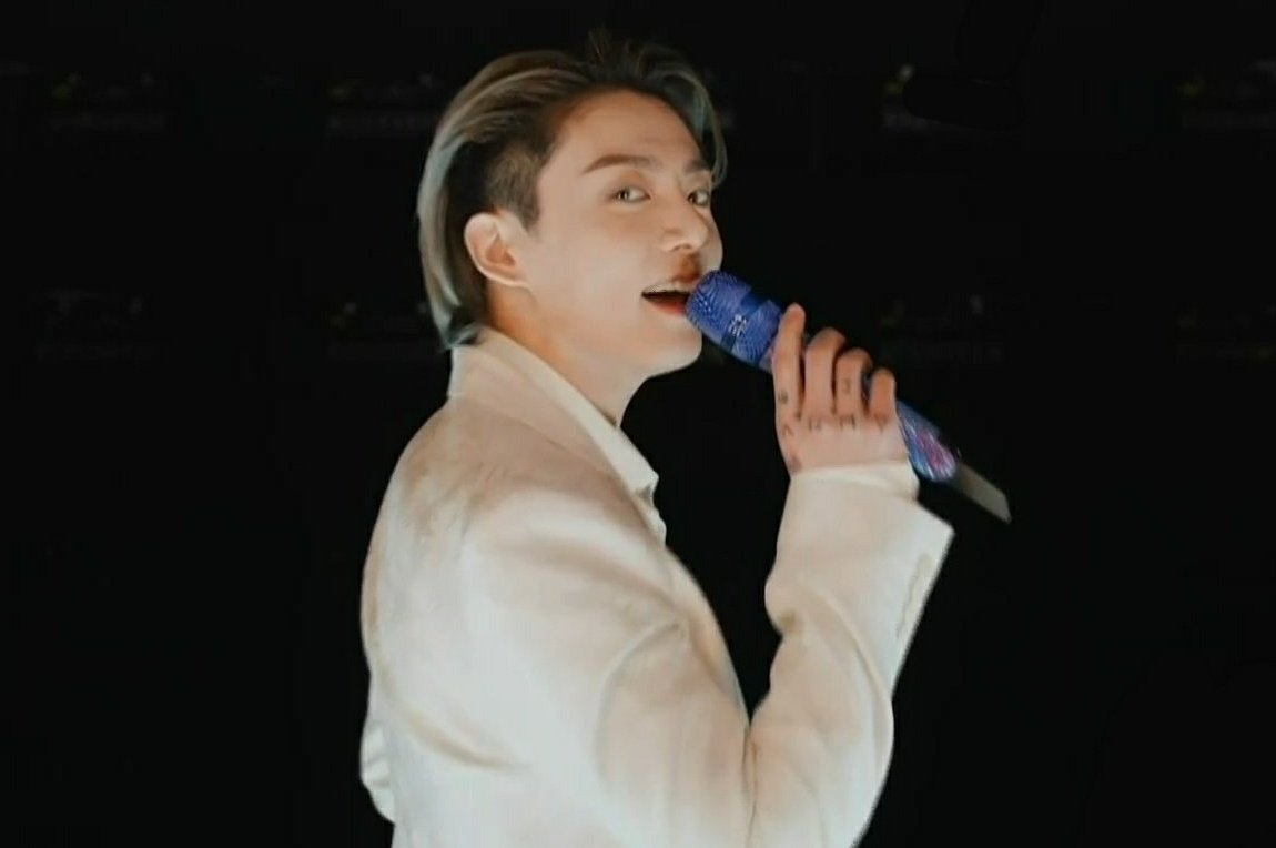Netizens Ask Which BTS Member Wore White Suit With Green Mic During GRAMMY  Awards 2021 - Kpopmap