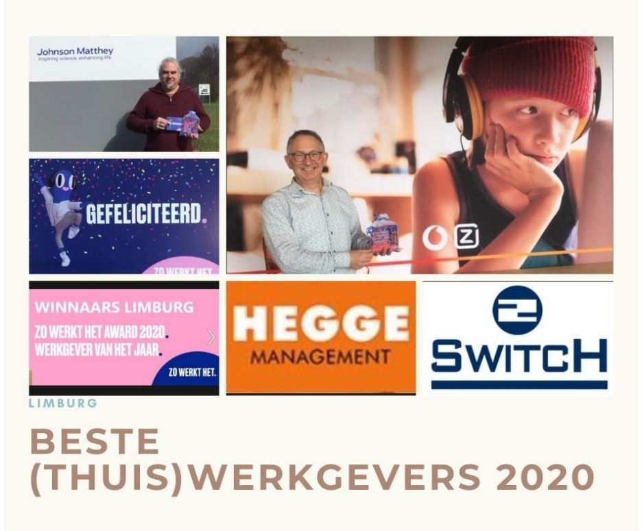 De vier Limburgse winnaars in de 'Beste (thuis)Werkgever van het Jaar' <a href="/ZowerkthetNL/">Zowerkthet.nl</a> zijn bekend! Gefeliciteerd <a href="/VodafoneZiggo/">VodafoneZiggo</a> Maastricht <a href="/Johnson_Matthey/">Johnson Matthey</a> Maastricht <a href="/2switch/">2Switch</a> Venray en Hegge Management Weert. 

@naarZuidLimburg @naarRoermond <a href="/Trendsportal1/">Trendsportal</a>