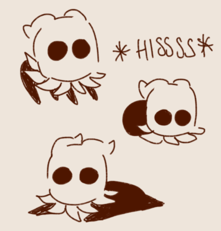 i should talk about my vessel oc more yknow how kittens are born spicy and hissy? yeah thats them. their lil horns are shaped to look like flattened cat ears sdkjfh 