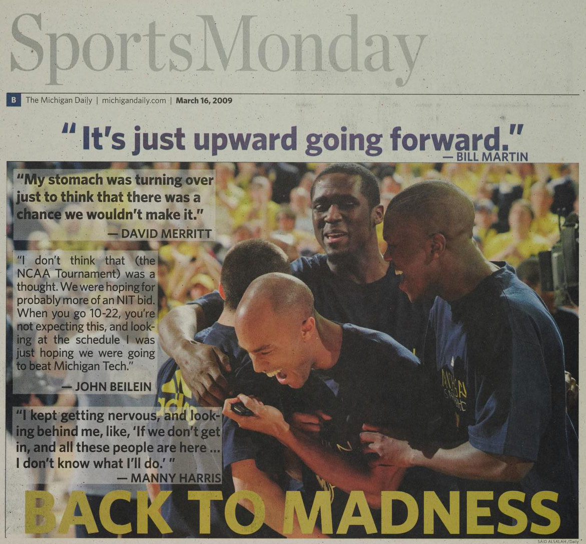 theblockm's tweet photo. #TodayInMichiganHistory: 12 years ago today, @JohnBeilein led @umichbball to its first March Madness appearance in 11 years. Since then, Michigan has missed the tournament just twice. In that span, it's made five Sweet Sixteens, two Final Fours and earned a 1-seed. https://t.co/8ZfJLFbMiP