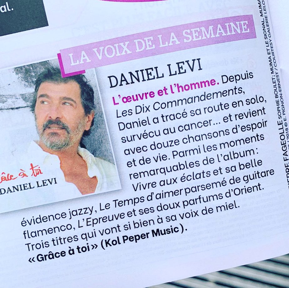 daniellevioff's tweet photo. Merci à Pierre fageolle et à @femme_actuelle pour ce petit clin d’œil ! 

#daniellevi #nouvelalbum #newalbum #grâceàtoi #nowavailable #promo #presse #femmeactuelle 
#radio #rfm #interview #music #amour #partage #reconnaissance #kolpepermusic #addictivemusic https://t.co/GPMFMNG8Gd