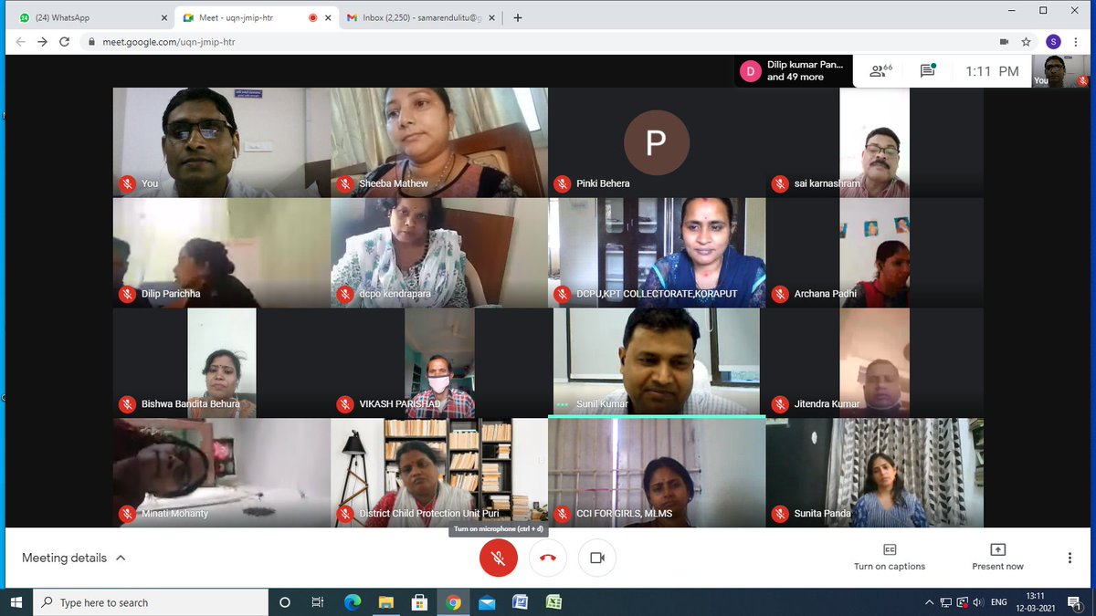 OSCPS1's tweet photo. One day thematic training for the Counsellor's of DCPUs and Children's Home has organized by OSCPS on10th &amp; 12th March, 2021 in two batches. Total 161 Participants have participated in this training. https://t.co/xNX7zmVfbF