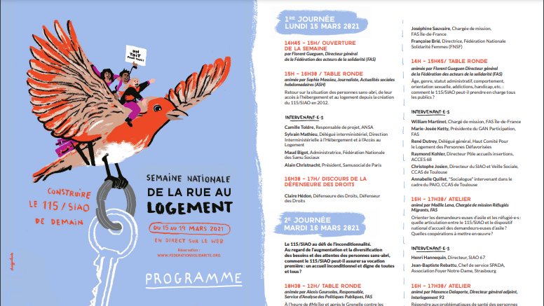 FedeSolidarite's tweet photo. #DeLaRueAuLogement J1

C'est parti pour la semaine De la #Rue au #Logement ! Une semaine pleine d'activités, avec 16 ateliers et tables rondes pour discuter de tous les défis de #hébergement et du logement des personnes #sansabri. 

Rejoignez-nous : https://t.co/zTbTdk1BiD https://t.co/Vs32rLYfQE