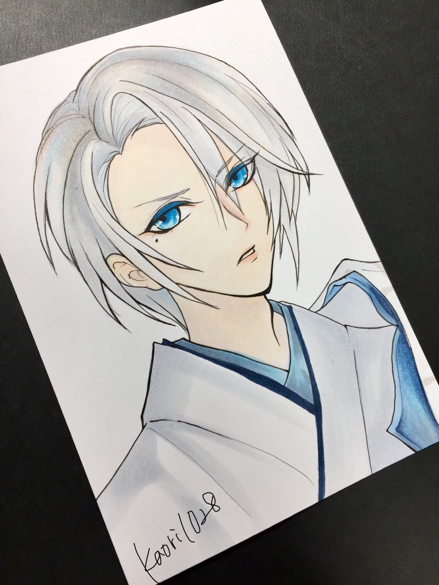 ラピス イケメン源氏伝 平重衡 完成 この方目が綺麗 下絵のミスは最後に整形手術を施したら多少目が離れてくれて顎のバランスもまとまったかな 絵は修行だ 今回はdaisoキャンドゥのマーカーも使用 イケメン源氏伝fa イケシリfa アナログイラスト