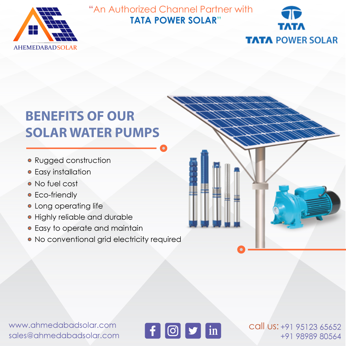 ahmedabad_solar's tweet image. ☀ Best #SolarWaterPumpingSystem &amp;amp; Best Price by #AhmedabadSolar in India

🗸 Ahmedabad Solar is the largest Solar Water Pump dealer in Ahmedabad, Gujarat

🗸 We have the expertise to install wide ranges of solar submersible pumps in Ahmedabad, Gujarat

🌐zurl.co/6vl1