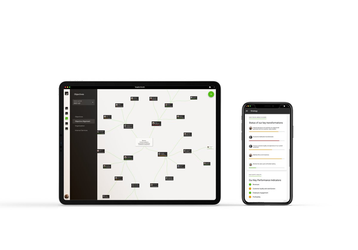By taking Tangible Growth into use, start-ups and scale-ups can mature faster, become more effective, increase their employee engagement and start to do the right things faster.

Contact us for a tailored Demo session hubs.la/H0H_RK70