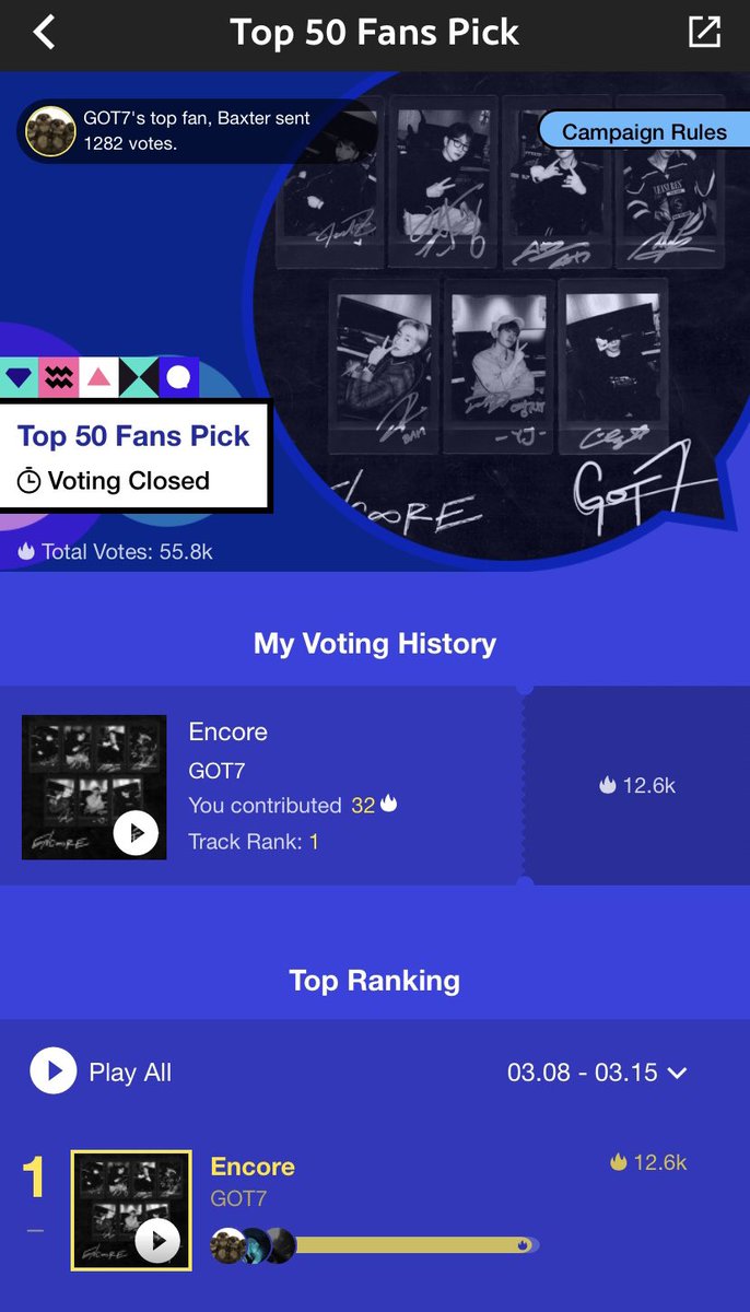 GOT7 ‘Encore’ is #1 on JOOX Top 50 Fans Pick and we are getting privilege to million exposure!!💚💚 

Thank you #ahgase for the hard work! 

✨WMM.lnk.to/GOT7_ENCORE✨
 
#GOT7 #갓세븐 
#IGOT7 #아가새
#ENCOREWITHGOT7 
#7YearsWithGOT7
#7YearsWithIGOT7
#GOT7FOREVER
​​#got7_encore