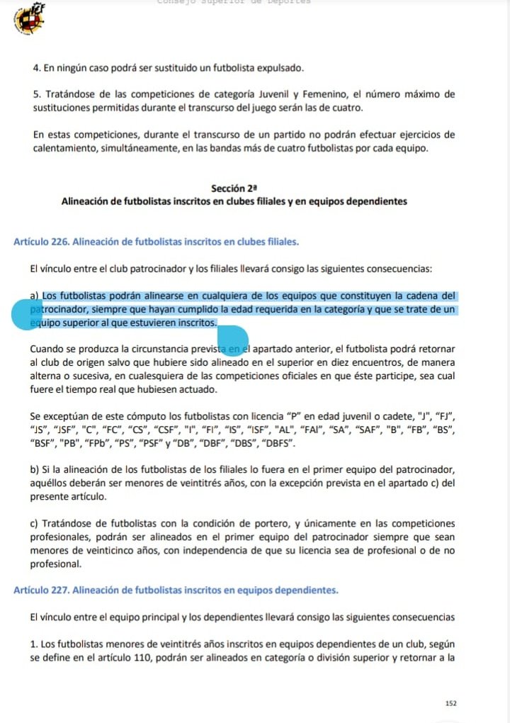 Otro duro golpe para los de Manu Alcázar, que se alejarían del sexto puesto y habrían perdido hasta siete puntos en los despachos.

Tienen de plazo hasta mañana para presentar alegaciones.

Al ser club filial, no estaría en cadena del patrocinador (dependientes).