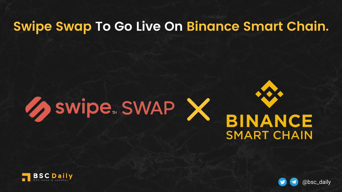 bsc_daily's tweet photo. Swipe Swap, the cross-chain automated market maker protocol by @SwipeWallet, is live on #BinanceSmartChain &amp; #Ethereum main networks!

Liquidity providers can earn 0.25% on trading fees, with 0.05% allocated to $SXP burns. 

#SwipeWallet #SwipeSwap #Swipe https://t.co/pzclSiJE1q