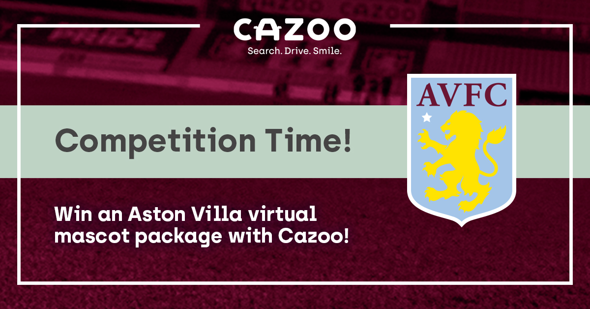 CazooOfficial's tweet photo. WIN an @AVFCOfficial Virtual Mascot Package with Cazoo! 🤩

For your chance to win 1 of 4 prizes...
🟣 FOLLOW @CazooUK
🟣 RETWEET this post

Entries close at 23:59 on Sunday 21st March. 

Age restrictions apply.

Full T&amp;C’s here 👉 https://t.co/X8jWjm7LYT https://t.co/sXP8YZlNDf