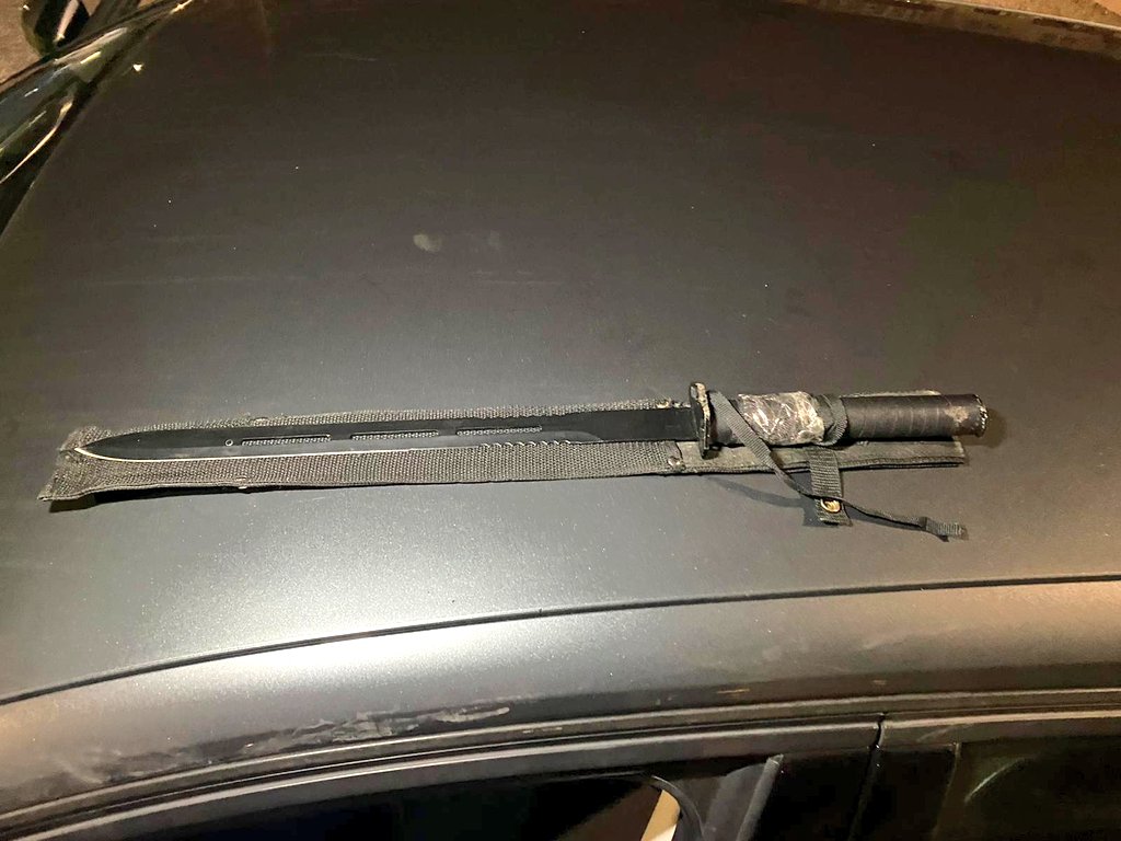Roads & Transport MPS (@mpsrtpc) on Twitter photo The #RoadCrimeTeam stopped a vehicle in #Edmonton <a href="/MPSEnfield/">Enfield MPS</a> last night - driver arrested for drug driving, other occupants had drugs concealed on them and one ran, discarding this sword. This vicious weapon has no place on the streets of #London
#knifeCrime
#VisionZeroLDN The #RoadCrimeTeam stopped a vehicle in #Edmonton <a href="/MPSEnfield/">Enfield MPS</a> last night - driver arrested for drug driving, other occupants had drugs concealed on them and one ran, discarding this sword. This vicious weapon has no place on the streets of #London
#knifeCrime
#VisionZeroLDN